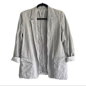 Massimo Dutti Grey Cotton Mulberry Silk Blazer Size 6